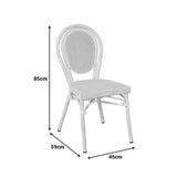 Stackable scaun Nacia aluminiu-textilene, alb, 45x59x85 cm