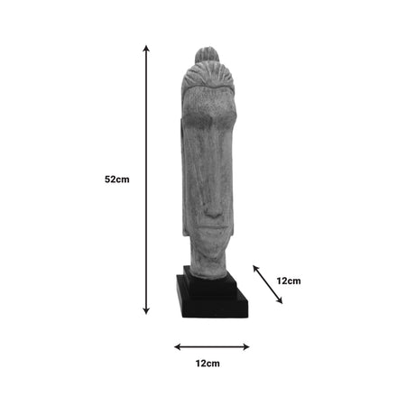 Statueta Buddha Dran bust lemn de mango, Natural, 12x12x52 cm