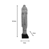 Statueta Buddha Dran bust lemn de mango, Natural, 12x12x63 cm, imagine suplimentara