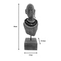 Statueta Ebia bust lemn de mango metal, nuc, 17x12x44 cm, imagine suplimentara