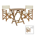 mobilier de gradina Sufragerie Bistrual-Carpuva set 3 rabatabile lemn masiv de salcam D70x74 cm
