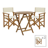 mobilier de gradina Sufragerie Bistrual-Carpuva set 3 rabatabile lemn masiv de salcam D70x74 cm
