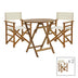 mobilier de gradina Sufragerie Bistrual-Carpuva set 3 rabatabile lemn masiv de salcam D70x74 cm