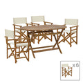 mobilier de gradina Sufragerie Bistrual-Falov set 7 rabatabile lemn masiv de salcam 130x80x72 cm