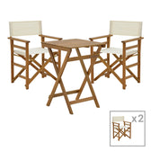 mobilier de gradina Sufragerie Bistrual-Lazio set 3 rabatabile lemn masiv de salcam 50x50x70 cm