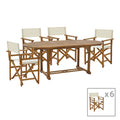 mobilier de gradina Sufragerie Bistrual-Sopho set 7 lemn masiv de salcâm Natural extensibil 200/150x100x75 cm