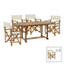 mobilier de gradina Sufragerie Bistrual-Sopho set 7 lemn masiv de salcâm Natural extensibil 200/150x100x75 cm