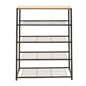 Suport Pantofi Ramon 12 Perechi Stejar Modern Cu Cadru metalic, Negru, 63x30x83 cm, detaliu produs