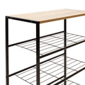 Suport Pantofi Ramon 12 Perechi Stejar Modern Cu Cadru metalic, Negru, 63x30x83 cm, perspectiva suplimentara