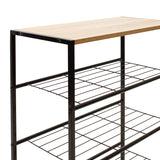 Suport Pantofi Ramon 12 Perechi Stejar Modern Cu Cadru metalic, Negru, 63x30x83 cm