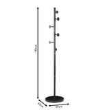 Suport pentru haine Adriana metalic, Alb - Negru, D37x172 cm - Alb