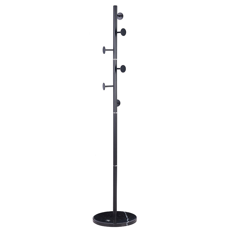 Suport pentru haine Adriana metalic, Alb - Negru, D37x172 cm - Negru
