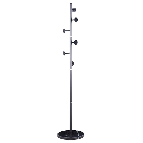 Suport pentru haine Adriana metalic, Alb - Negru, D37x172 cm