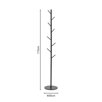 Suport pentru haine Fori metal, negru, 30x30x173 cm, perspectiva suplimentara