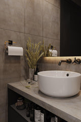 Suport pentru prosop de hârtie Paper Towel Holder Barca, Aur, 5x8x25 cm