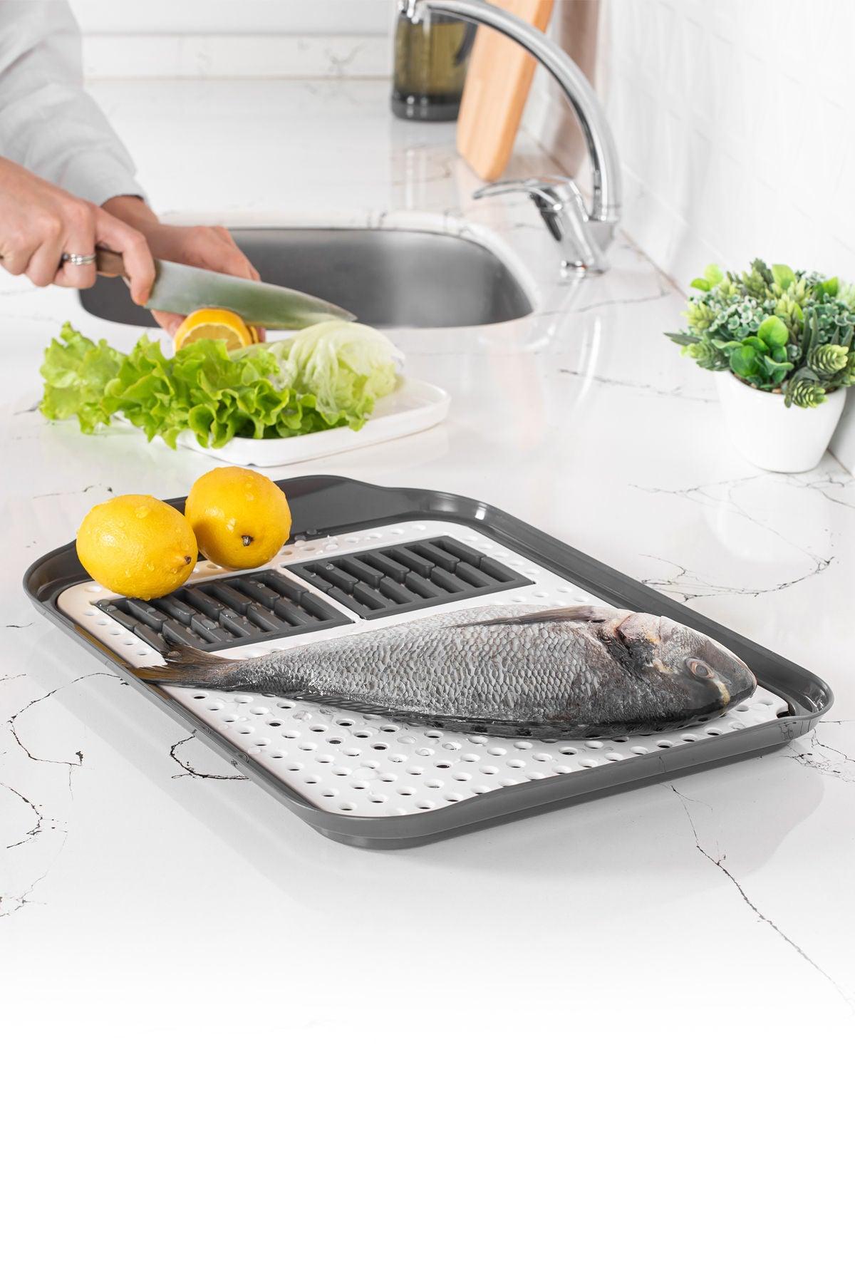 Suport pentru vase Dish Rack BNM-1213, Gri, 20x12x20 cm