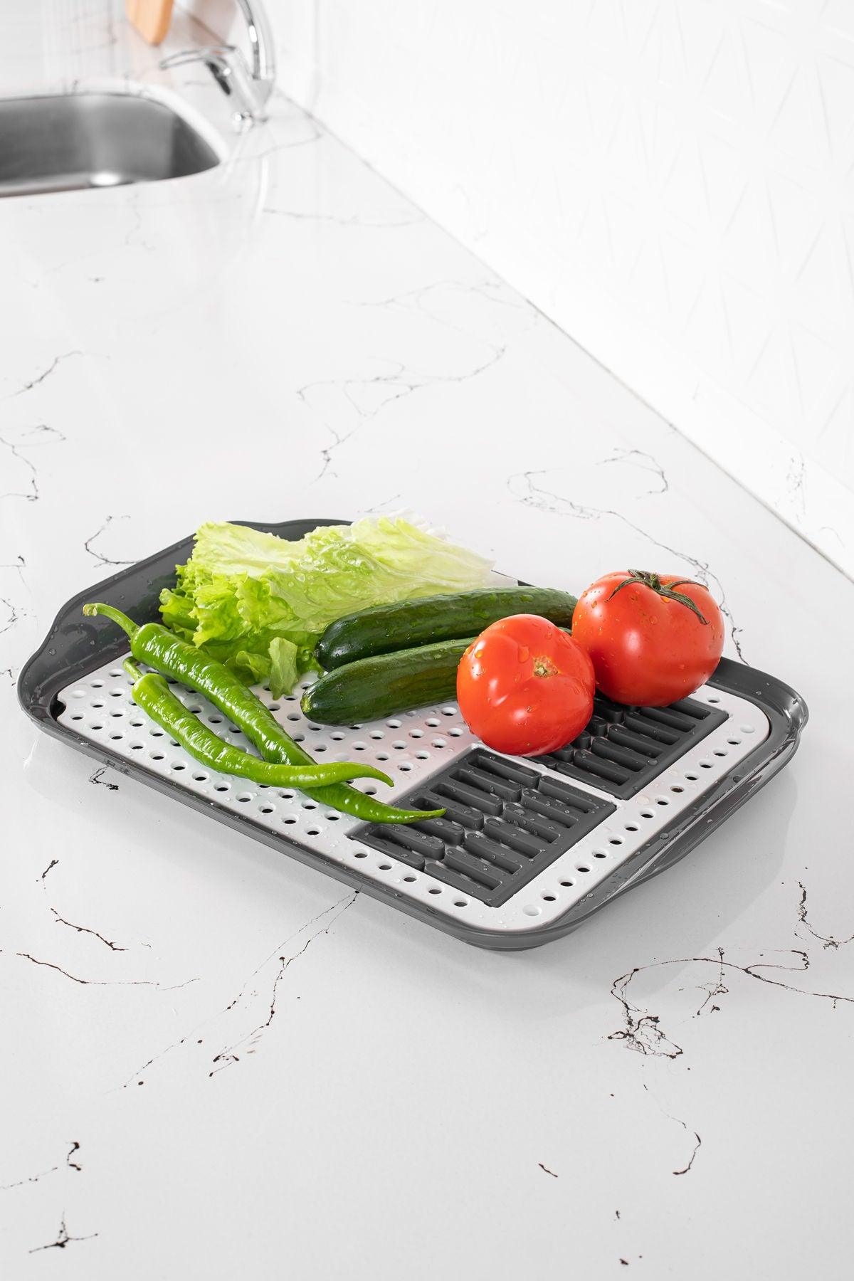 Suport pentru vase Dish Rack BNM-1213, Gri, 20x12x20 cm