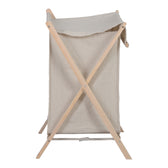 Suport rufe cu funcție de depozitare Lonerte, stil natural, lemn și material textil, bej, 44x41x64 cm, detaliu produs