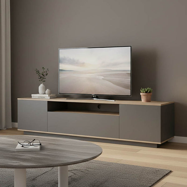 Suport TV cu functie de depozitare Winey în culori, sonoma-antracit, 180x44x44 cm