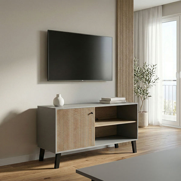 Suport TV cu rafturi Tuscany, Modern, Lemn, Sonoma-Antracit, 100x40x51 cm