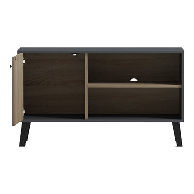 Suport TV cu rafturi Tuscany, Modern, Lemn, Sonoma-Antracit, 100x40x51 cm, imagine suplimentara