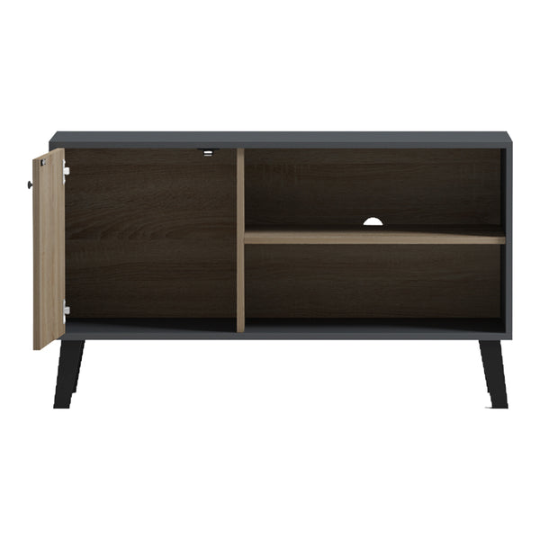 Suport TV cu rafturi Tuscany, Modern, Lemn, Sonoma-Antracit, 100x40x51 cm