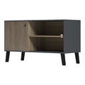 Suport TV cu rafturi Tuscany, Modern, Lemn, Sonoma-Antracit, 100x40x51 cm, perspectiva suplimentara