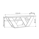 Suport TV Pipralla, Antracit, 110x30x40 cm - Alb