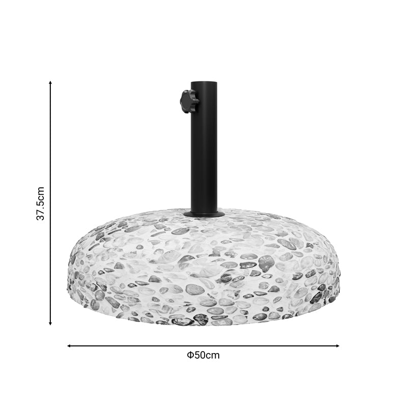 Suport umbrela de gradina Shade, Negru, 50x50x50 cm, imagine suplimentara
