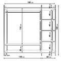 Suport Umerase cu rafturi Trend Saga L615, Alb, 40x180x180 cm