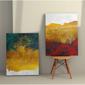 Tablou Canvas (2 bucăți) 2KNV4281, Multicolor, 110x70 cm