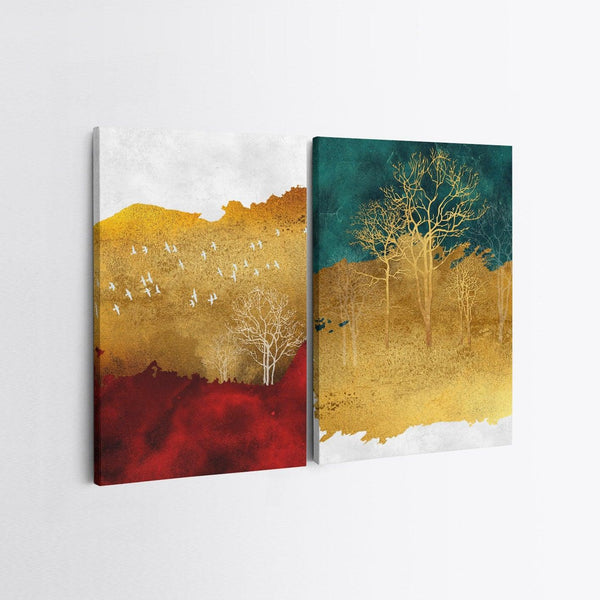 Tablou Canvas (2 bucăți) 2KNV4281, Multicolor, 110x70 cm