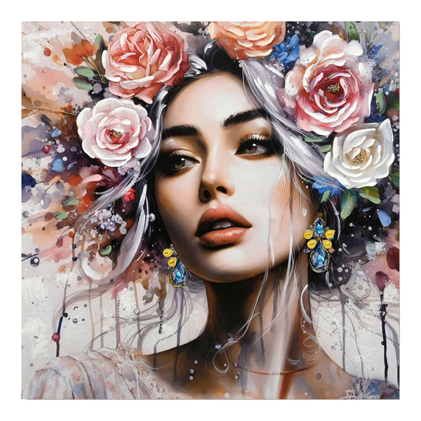 Tablou canvas cu design artistic Prima, Multicolor, 100x100 cm