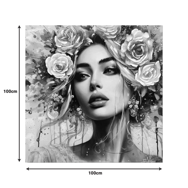 Tablou canvas cu design artistic Prima, Multicolor, 100x100 cm
