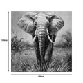 Tablou canvas cu design Elephanti, Multicolor, 100x100 cm, imagine suplimentara