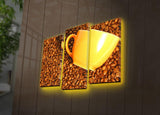 Tablou Canvas cu Led Cafea, Multicolor, 66 x 45 cm