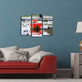 Tablou Canvas cu Led Floare de Lotus, Multicolor, 66 x 45 cm