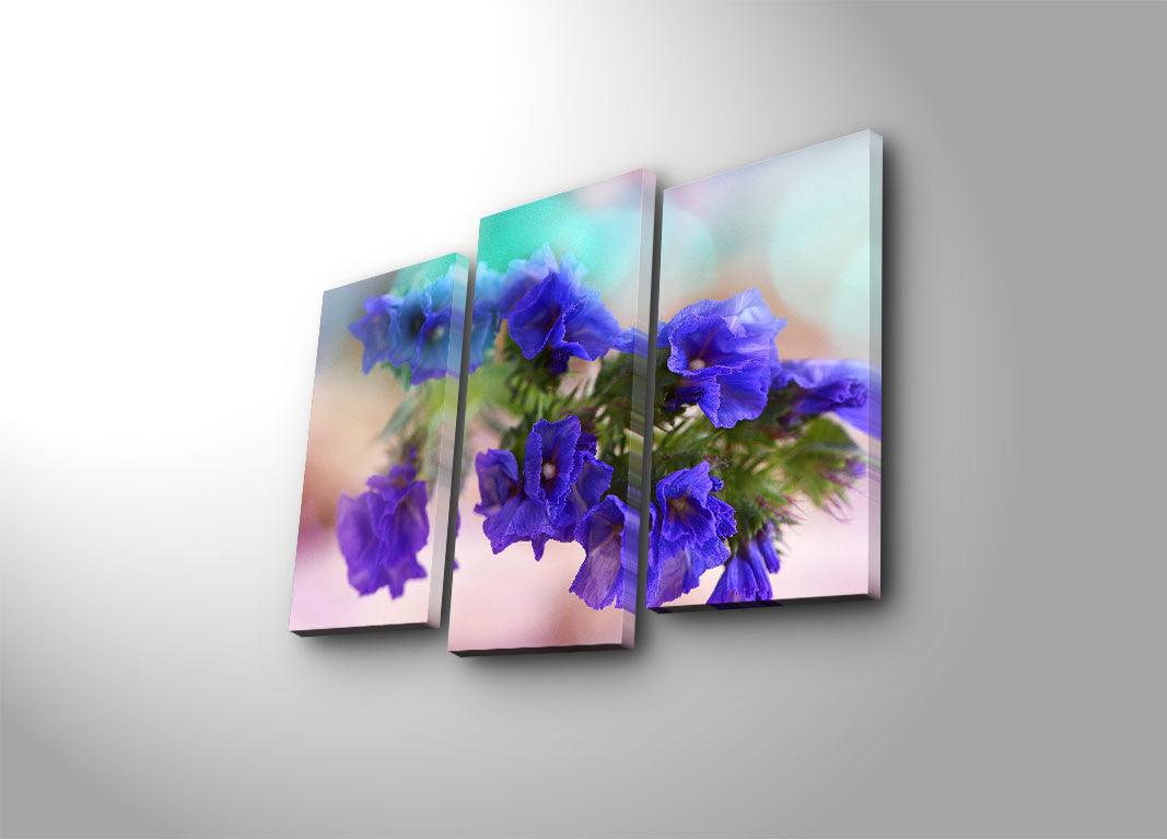 Tablou Canvas cu Led Floare Violeta, Multicolor, 66 x 45 cm