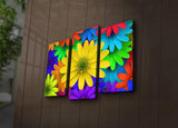 Tablou Canvas cu Led Flori, Multicolor, 66 x 45 cm