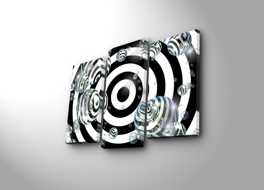 Tablou Canvas cu Led Glob Craciun, Multicolor, 66 x 45 cm