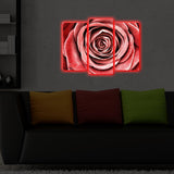 Tablou Canvas cu Led Led Trandafir Rosu, Multicolor, 66 x 45 cm