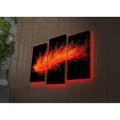 Tablou Canvas cu Led Pana Rosu, Multicolor, 66 x 45 cm