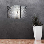Tablou Canvas cu Led Paun, Multicolor, 66 x 45 cm
