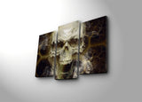 Tablou Canvas cu Led Skull, Multicolor, 66 x 45 cm