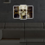 Tablou Canvas cu Led Skull, Multicolor, 66 x 45 cm