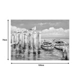 Tablou Canvas cu motiv Port, Multicolor, 100x70 cm