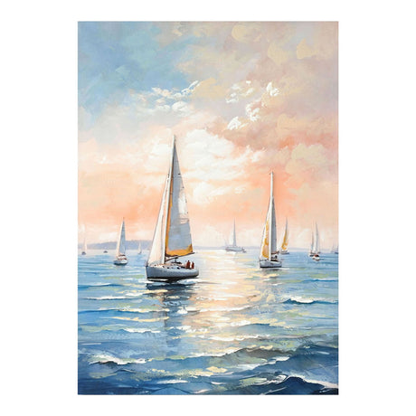 Tablou canvas cu peisaj marin Sailsy, Multicolor, 70x100 cm