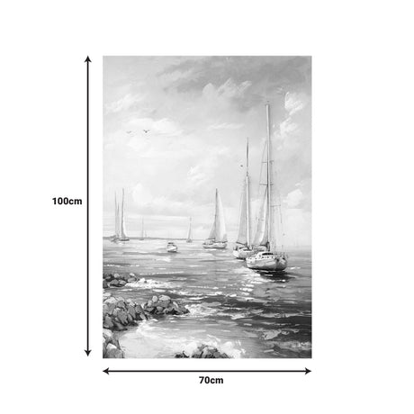 Tablou Canvas cu Velier, Pânza, Multicolor, 70x100 cm