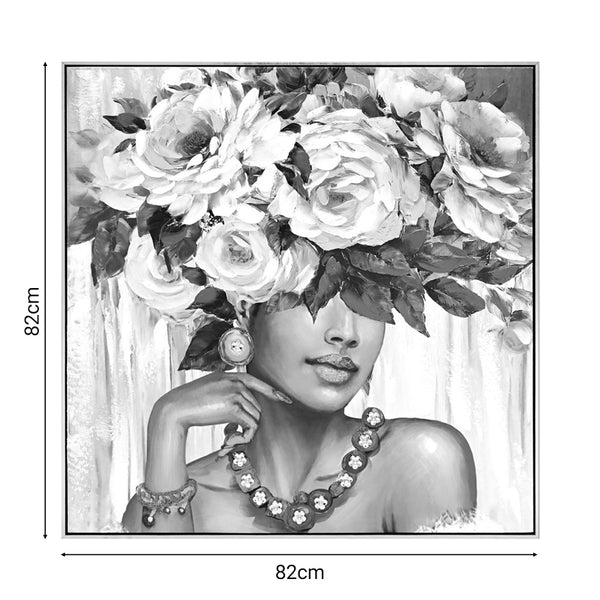 Tablou canvas Flowergirl Africa, Multicolor, 82x82 cm