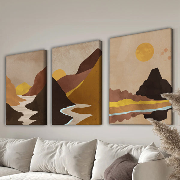 Tablou Canvas în Rama Elthar Triptyc, Multicolor, 50x70 cm